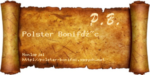 Polster Bonifác névjegykártya